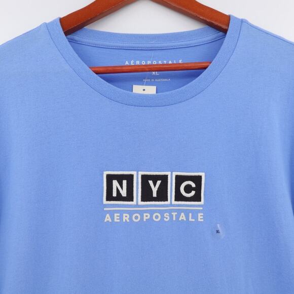 Bundle of 2 Aeropostale NYC Tee Mens XL Blue Embroidery Shirt Cotton Streetwear - Picture 4 of 16